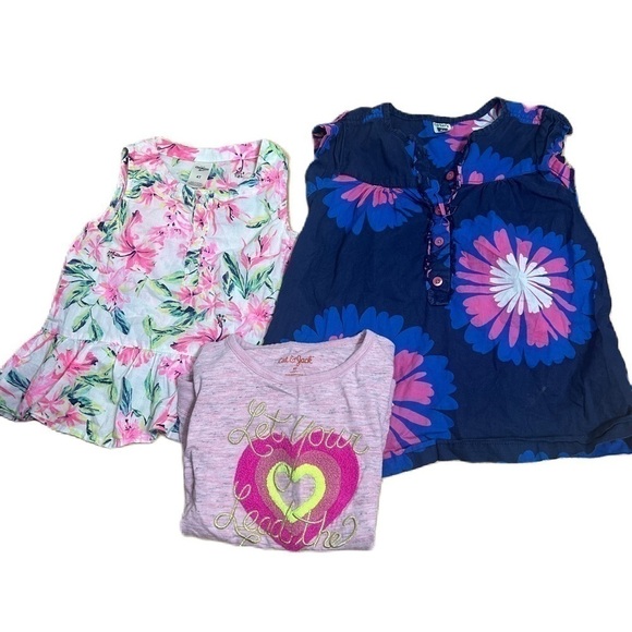 4T Girls Top Bundle Lot OshKosh Floral Carter’s Shirt Blouse Cat & Jack Pink - Picture 1 of 7